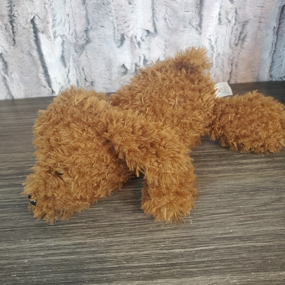 Spark Create Imagine Plush 11" Brown Puppy Dog Stuffed‎ Animal Toy Curly Fur